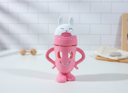 Baby Feeding Bottle Cat Style with Straw – Perfect for Water & Juice