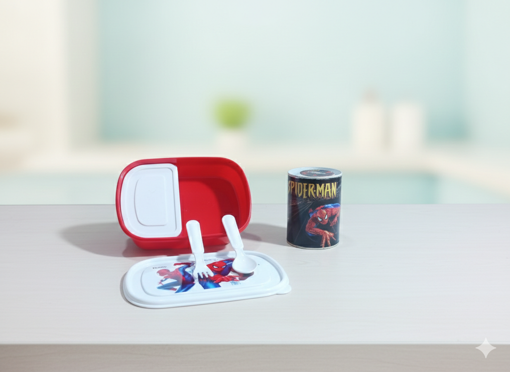 Pack of 2 Spiderman Lunch Box & Stationery Box – Superhero Style for Kids