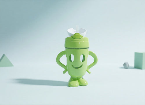 Baby Feeding Bottle Cat Style with Straw – Perfect for Water & Juice