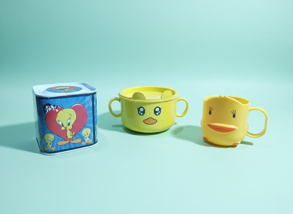 Pack of 3 Sweety Boy Set – Plastic Cup, Money Box & Bowl