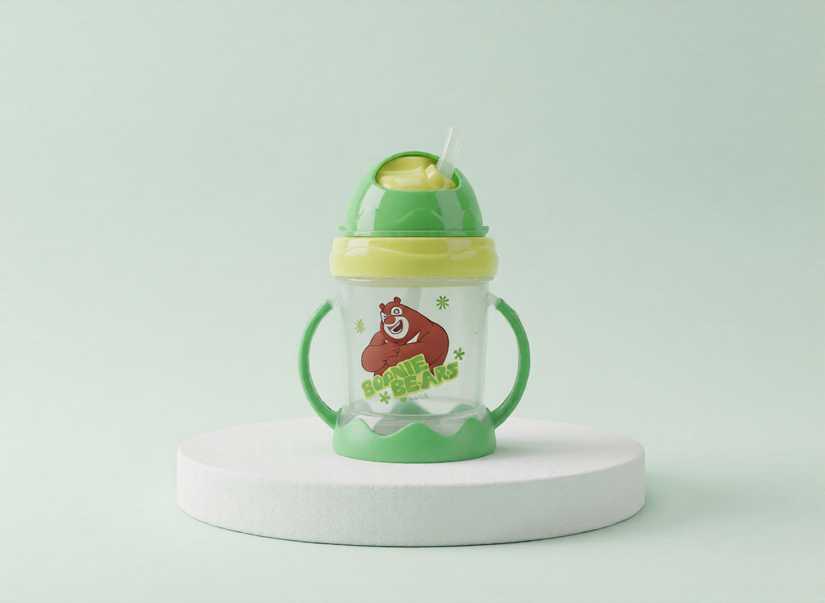 Bonnie Bears Baby Feeding Bottle with Straw – Perfect for Water & Juice